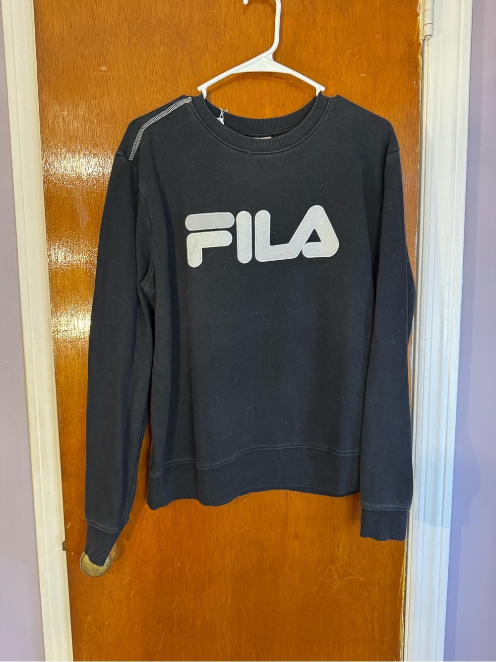 Fila Black Crewneck Sweatshirt with White Logo